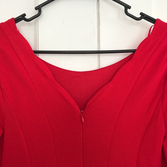 ANTHROPOLOGIE Sunday in Brooklyn Scalloped Fit and Flare Holiday Dress Red S - Picture 6 of 8